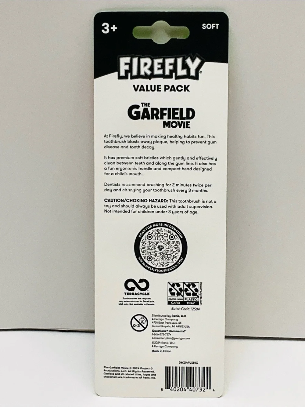 🌼4/$10🌼 NIP Firefly Garfield Movie Kids Toothbrush 3 Pack Kids Oral Care 3yrs+